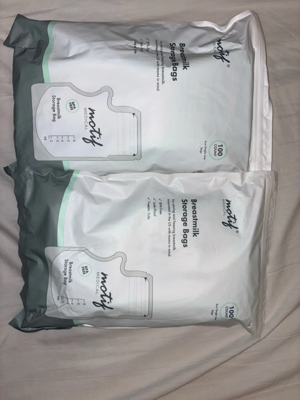 Motif Medical White Breastmilk Storage Bags - 100 Count